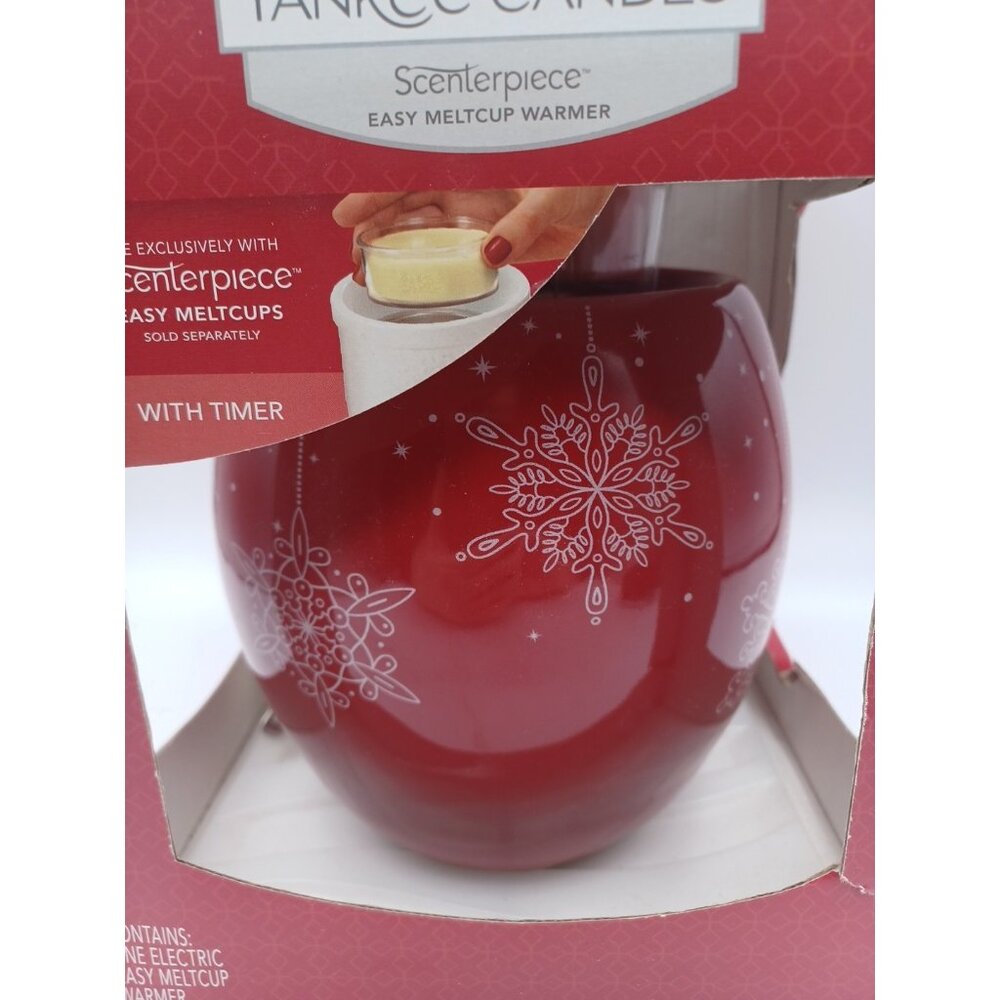 Yankee Candle Scenterpiece Easy Melt Cup warmer with timer Christmas  Snowflakes
